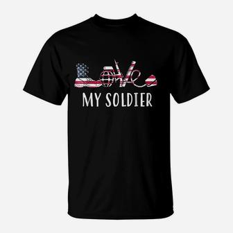 Love My Soldier Proud Us Army Mom Army Wife T-Shirt | Crazezy