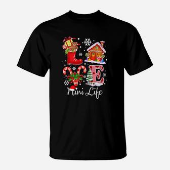 Love Nini Life Christmas - Grandma Gift T-Shirt | Crazezy
