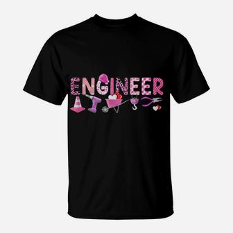 Love Pink Engineer Happy Valentine Day Awesome Funny T-Shirt - Monsterry DE