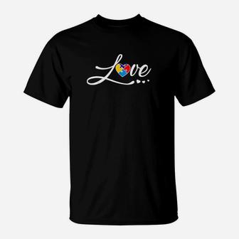 Love Puzzle Heart Autism Awareness T-Shirt - Monsterry UK