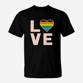 Love Rainbow Heart T-Shirt | Crazezy