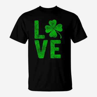 Love St Patrick Day Shamrock Lucky Clover Retro Vintage T-Shirt | Crazezy AU