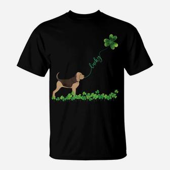 Lucky Bloodhound Dog Shamrock St Patrick Day Shirt For Women T-Shirt | Crazezy UK