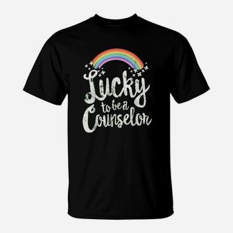 Lucky To Be A Counselor School St Patricks Day Gift T-Shirt - Thegiftio UK