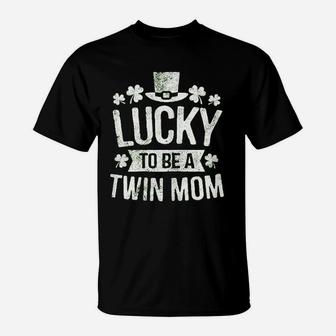 Lucky To Be A Twin Mom T-Shirt | Crazezy CA