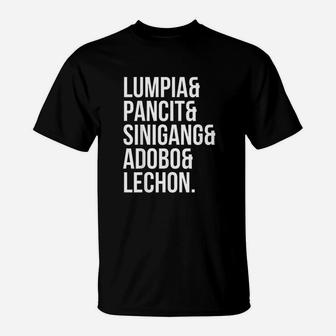 Lumpia Pancit Sinigang Adobo Lechon Filipino Food Pinoy T-Shirt - Thegiftio UK
