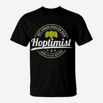 Lustiges Bier Hoptimist Bierlieb T-Shirt - Seseable