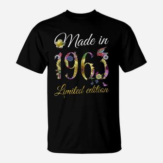 Made In 1963 Tee 58 Year Old Sunflowers Floral 58Th Birthday T-Shirt | Crazezy AU