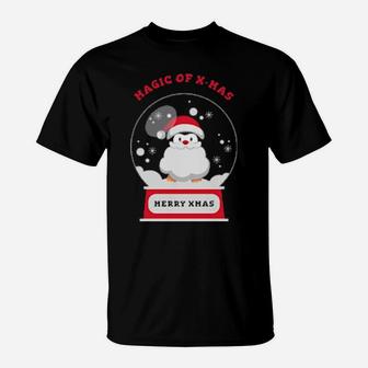 Magic Of Xmas Merry Xmas Penguin T-Shirt - Monsterry UK
