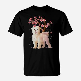 Maltese Dog Japanese Sakura Cherry Blossom Shirt Flower Gift T-Shirt | Crazezy