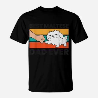 Maltese Dog Owner Best Maltese Dad Ever T-Shirt | Crazezy