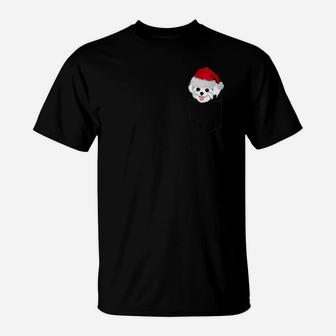 Maltipoo Santa Christmas Pocket Dog Funny Xmas Sweatshirt T-Shirt | Crazezy