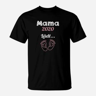 Mama 2020 Lädt T-Shirt, Fußabdrücke Design für Damen in Schwarz - Seseable