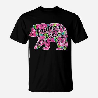 Mama Bear Floral Preppy T-Shirt | Crazezy AU