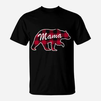 Mama Bear Red Plaid Mama Bear Christmas Family Mom T-Shirt | Crazezy DE