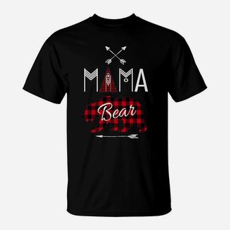 Mama Bear Shirt Buffalo Plaid Matching Family Group Camping T-Shirt | Crazezy