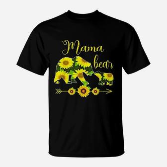 Mama Bear Sunflower T-Shirt | Crazezy