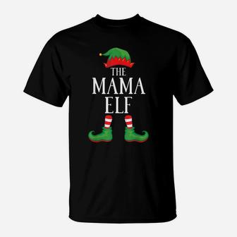 Mama Elf Matching Group Xmas Funny Family Christmas T-Shirt | Crazezy