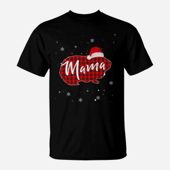 Mama Guinea Pig Plaid Group Matching Family Christmas T-Shirt | Crazezy