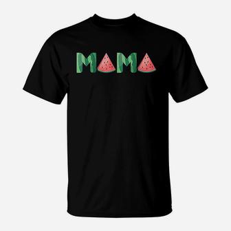 Mama Watermelon Funny Summer Fruit Gift T-Shirt | Crazezy