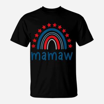 Mamaw Boho Rainbow 4Th July Design Funny Gift Vintage T-Shirt | Crazezy