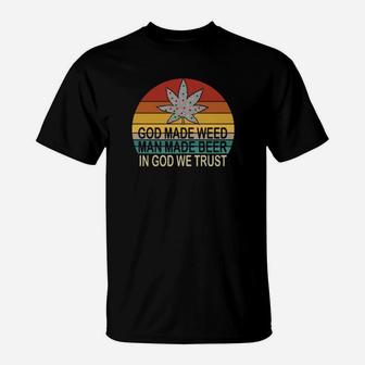 Man Made Beer In God We Trust T-Shirt - Monsterry