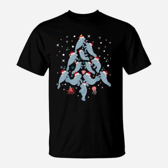 Manatee Christmas Tree Matching Family Funny Xmas Tree Gifts Sweatshirt T-Shirt | Crazezy AU