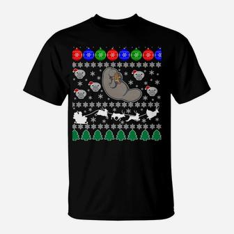 Manatee Sea Cow Ugly Christmas Sweater Xmas Party Fun Jumper Sweatshirt T-Shirt | Crazezy