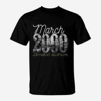March 2000 21 Year Old 2000 21St Birthday Gift T-Shirt | Crazezy