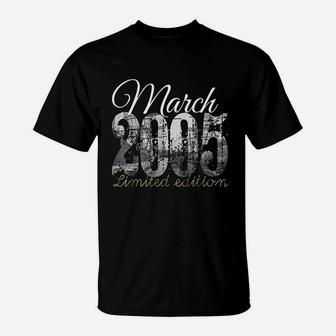 March 2005 16 Year Old 2005 16Th Birthday Gift T-Shirt | Crazezy
