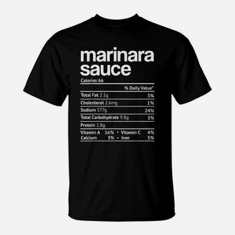 Marinara Sauce Nutrition Fact Funny Thanksgiving Christmas T-Shirt | Crazezy AU