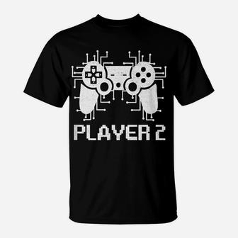 Matching Gamer Couple Tee Player 1 Player 2 T-Shirt | Crazezy