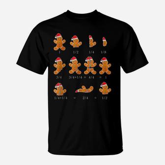 Math Teacher Equation Gingerbread With Santa Hat Christmas T-Shirt | Crazezy
