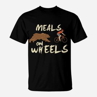 Meals On Wheels Cycling & Nature Design For Mountain Biker T-Shirt | Crazezy