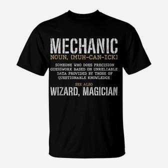 Mechanic Definition Funny Noun Meaning Vintage Gifts Men T-Shirt | Crazezy
