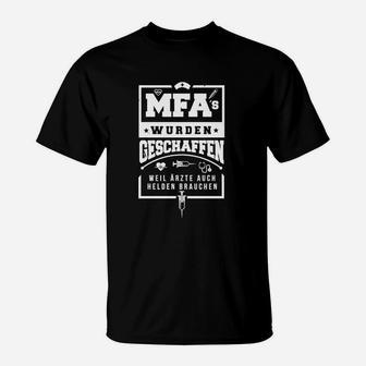 Medizinische Fachangestellte Schwarzes T-Shirt MFAs - Helden für Ärzte - Seseable