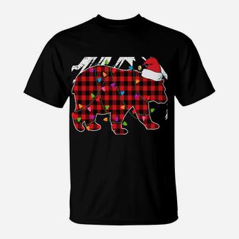 Mema Bear Shirt, Red Buffalo Plaid Mema Bear Pajama Family T-Shirt | Crazezy