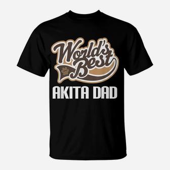 Mens Akita Dog Dad Fathers Day Pet Gift T-Shirt | Crazezy