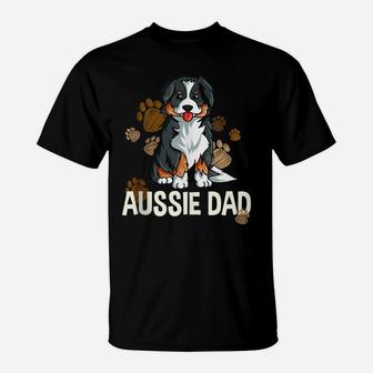 Mens Australian Shepherd Dad Dog Saying Fun Aussie T-Shirt | Crazezy DE