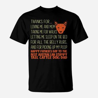 Mens Australian Stumpy Tail Cattle Dog Dad Father's Day Gift T-Shirt | Crazezy