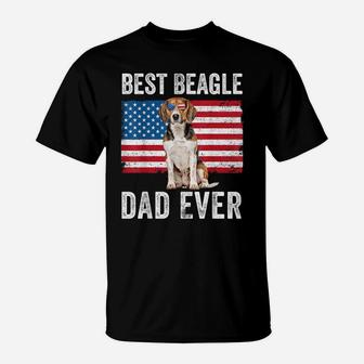 Mens Beagle Dad American Flag Dog Lover Owner Fathers Day Funny T-Shirt | Crazezy CA