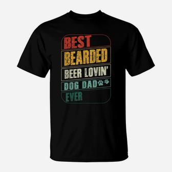 Mens Best Bearded Beer Lovin Dog Daddy Ever Pet Doggy Lover Owner T-Shirt | Crazezy