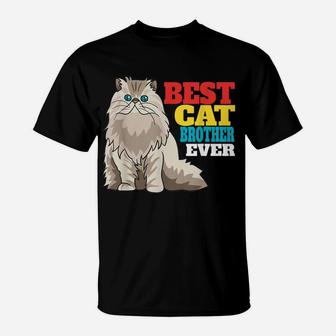 Mens Best Cat Brother Ever Cute Kitty Cat Lovers Best Cat Brother T-Shirt | Crazezy CA