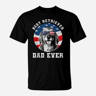 Mens Best Golden Retriever Dad Ever Dog Lover Usa Flag T-Shirt | Crazezy UK