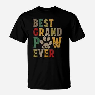 Mens Best Grand Paw Ever Grandpa Dog Dad Grandpaw Father's Day T-Shirt | Crazezy