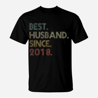 Mens Best Husband Since 2018 Epic Couple 2Nd Wedding Anniversary T-Shirt | Crazezy