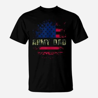 Mens Cool Proud Army Dad Shirt United States Usa Flag Father Gift T-Shirt | Crazezy