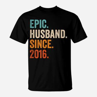 Mens Epic Husband Since 2016 | 5Th Wedding Anniversary 5 Years T-Shirt | Crazezy