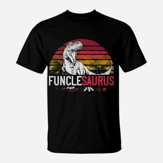 Mens Funcle Saurus Father's Day Funclesaurus Uncle T Rex Dinosaur T-Shirt | Crazezy CA