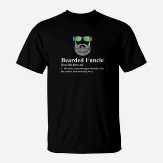 Mens Funny Bearded Funcle For Men Bald Uncle Funcle T-Shirt - Thegiftio UK